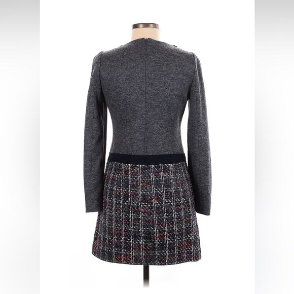 Line long sleeved tweed skirt mod mini dress, Small - Picture 2 of 9